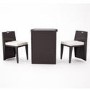 Astoria 3 Piece Garden Dining Set in Brown Wicker Rattan