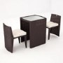 Astoria 3 Piece Garden Dining Set in Brown Wicker Rattan