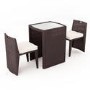Astoria 3 Piece Garden Dining Set in Brown Wicker Rattan