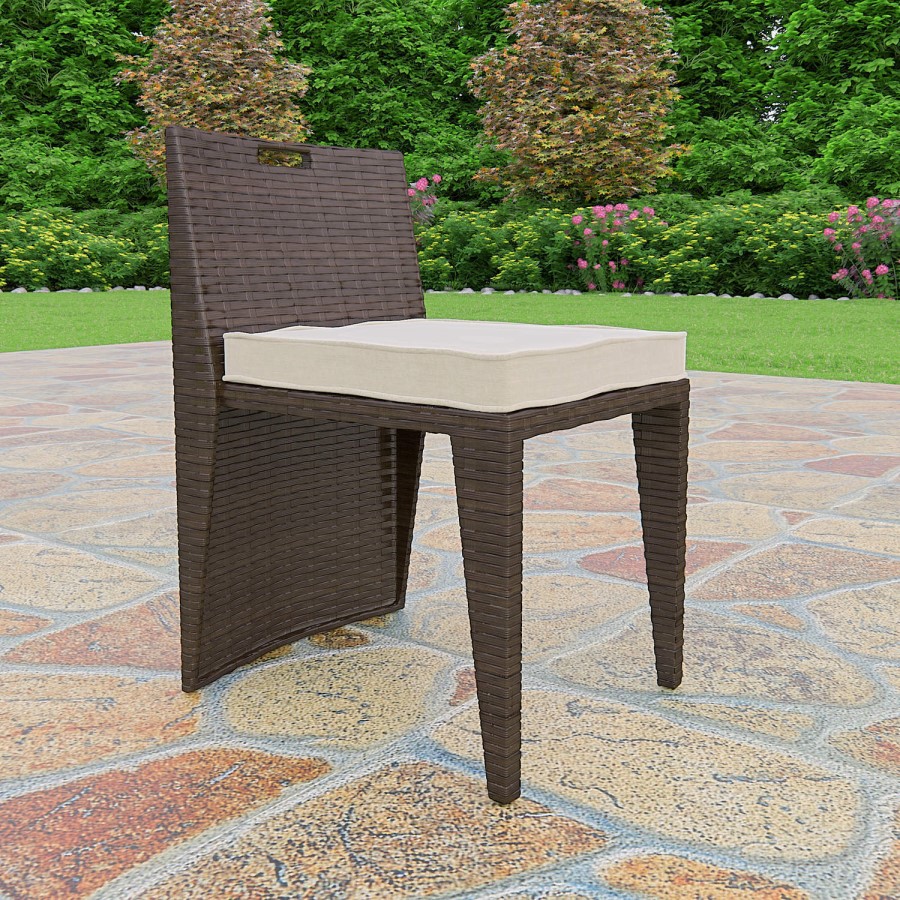 Astoria 3 Piece Garden Dining Set in Brown Wicker Rattan