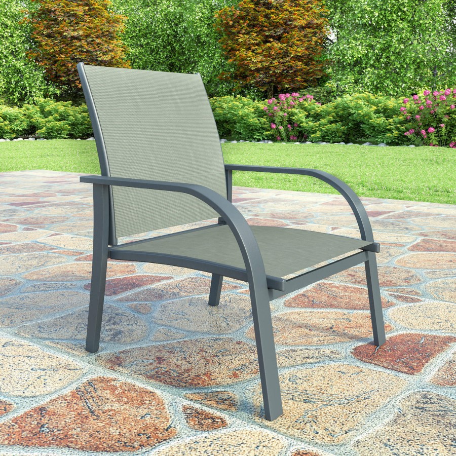 Astoria 4 Piece Outdoor Garden Furniture Suite in Charcoal Grey