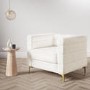 GRADE A2 - Cream Boucle Square Armchair - Astrid