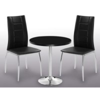 LPD Limited Athena Round High Gloss Dining Set In Black