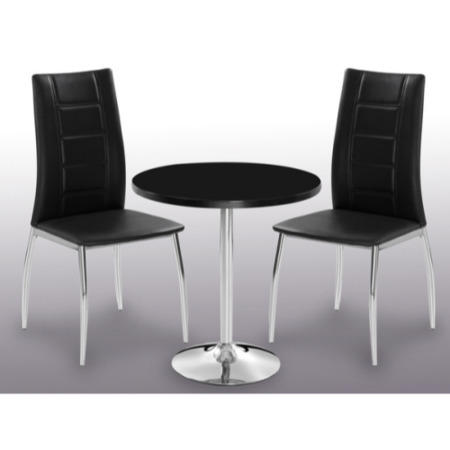 LPD Limited Athena Round High Gloss Dining Set In Black