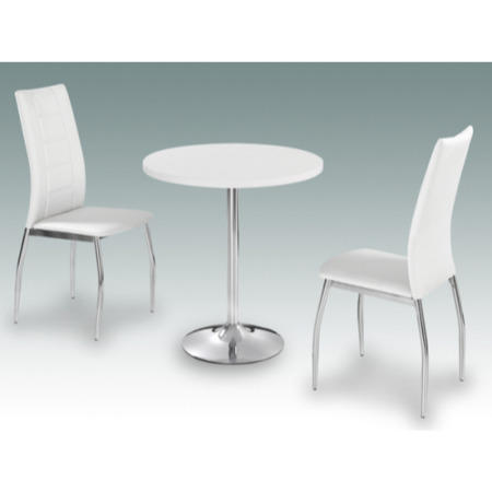 LPD Limited Athena Round High Gloss Dining Set In White