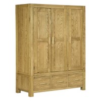 Atlantic Solid Light Oak Wardrobe - 1 Hanging Rail & Shelving