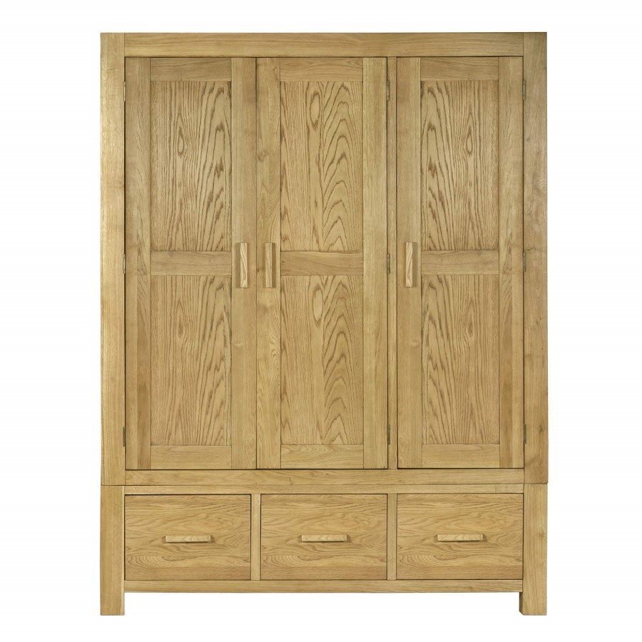 Atlantic Solid Light Oak Wardrobe - 1 Hanging Rail & Shelving