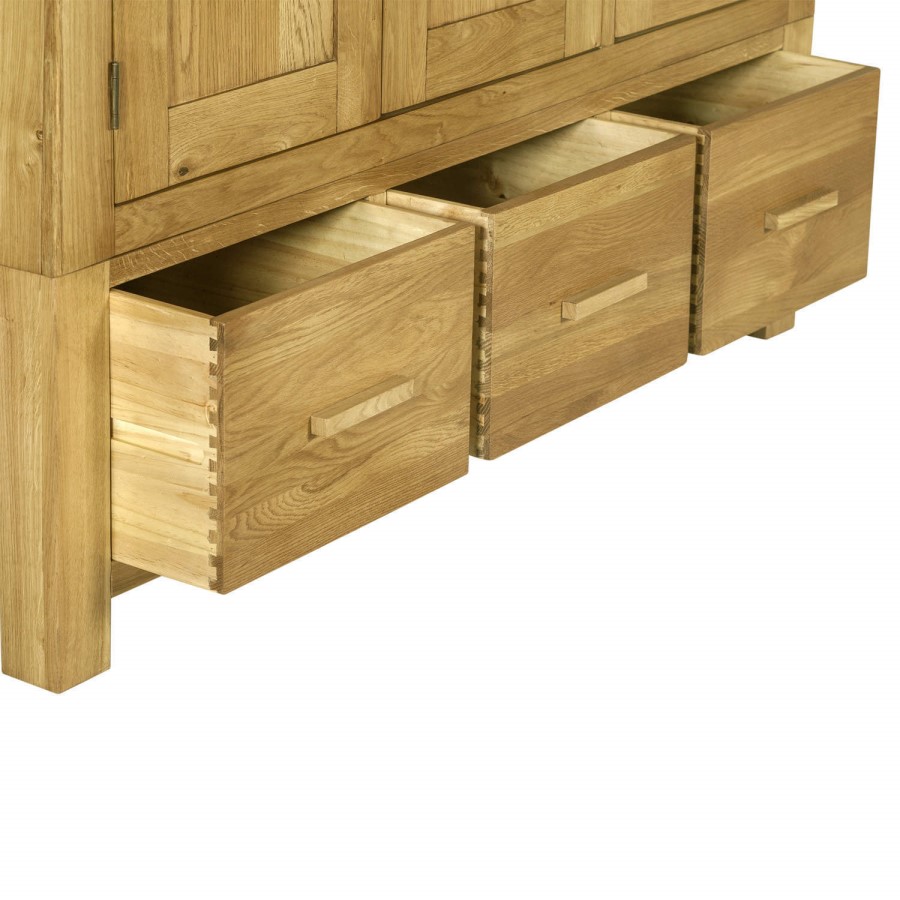 Atlantic Solid Light Oak Wardrobe - 1 Hanging Rail & Shelving
