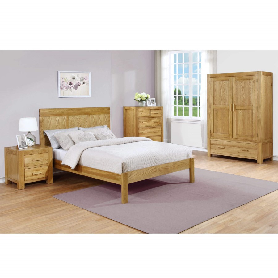 Atlantic Solid Light Oak Wardrobe - 1 Hanging Rail & Shelving