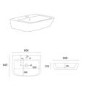 Matt Black Wall Hung Basin 600mm - Atlanta