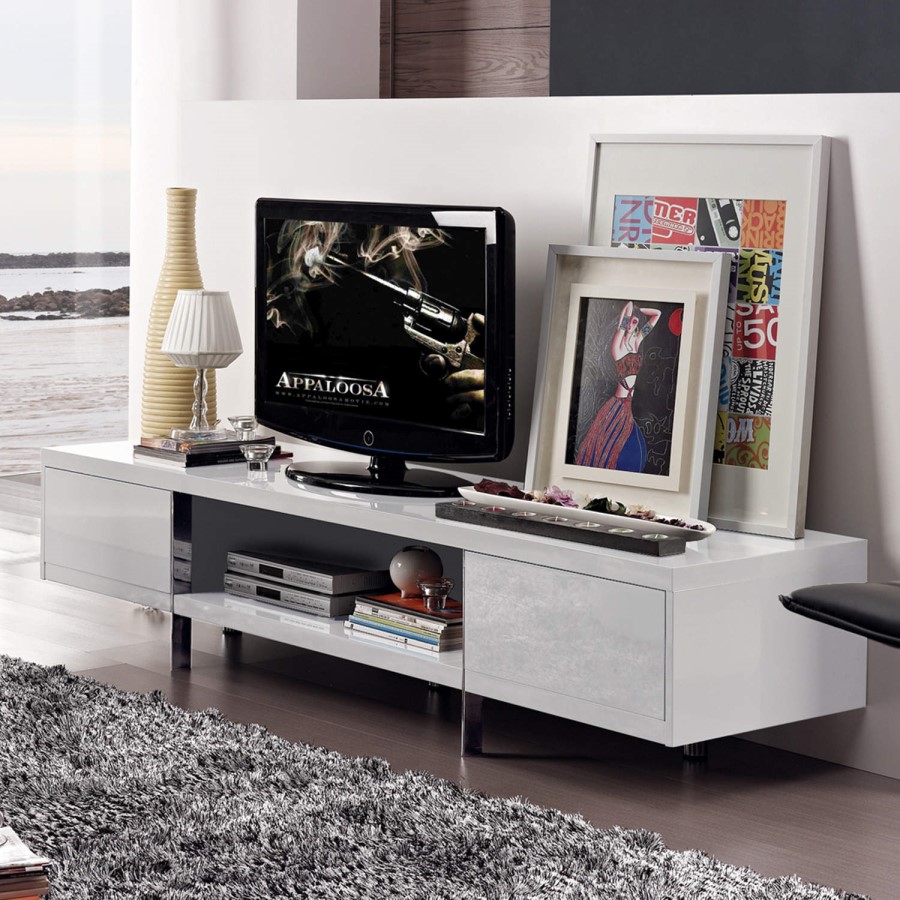 Mayfair White High Gloss TV Unit