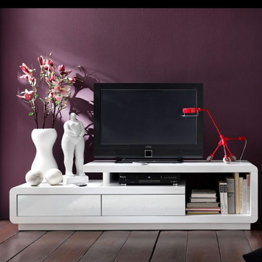 Mayfair Geometric TV Unit in White High Gloss