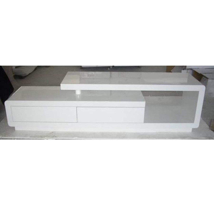 Mayfair Geometric TV Unit in White High Gloss