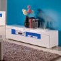 Mayfair White High Gloss TV Unit with Blue Lighting