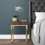 Aubrey Walnut 1 Drawer Bedside Table with Gold Trim Legs
