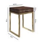 Aubrey Walnut 1 Drawer Bedside Table with Gold Trim Legs