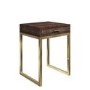 Aubrey Walnut 1 Drawer Bedside Table with Gold Trim Legs