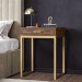 Walnut Bedside Table with Drawer and Legs - Aubrey