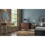 Aubrey Walnut 1 Drawer Bedside Table with Gold Trim Legs