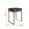 GRADE A1 - Aubrey Walnut 1 Drawer Bedside Table with Gold Trim Legs