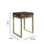 Aubrey Walnut 1 Drawer Bedside Table with Gold Trim Legs