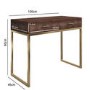 Aubrey Walnut 2 Drawer Console Table with Gold Legs