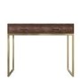 Aubrey Walnut 2 Drawer Console Table with Gold Legs