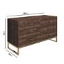 GRADE A2 - Wide Walnut Chest of 6 Drawers with Legs - Aubrey 