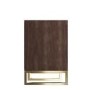 Aubrey Walnut 6 Drawer Wide Chest of Drawers with Gold Legs