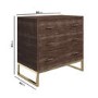 GRADE A1 - Aubrey Walnut 3 Drawer Chest of Drawers with Gold Legs