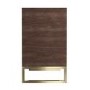 GRADE A1 - Aubrey Walnut 3 Drawer Chest of Drawers with Gold Legs