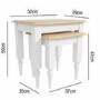 Set of 2 Side Tables in White with Pine Top - Auckland