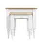 Set of 2 Side Tables in White with Pine Top - Auckland