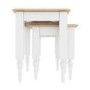 Set of 2 Side Tables in White with Pine Top - Auckland