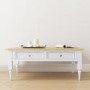 Auckland Farmhouse White & Pine Coffee Table with 2 Drawers