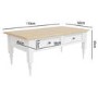 Auckland Farmhouse White & Pine Coffee Table with 2 Drawers