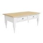 Auckland Farmhouse White & Pine Coffee Table with 2 Drawers