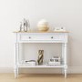 GRADE A1 - Auckland Farmhouse White & Pine Console Table with 1 Large Drawer