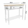 Narrow White Console Table with Wood Top & Drawer - Auckland