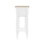 Narrow White Console Table with Wood Top & Drawer - Auckland