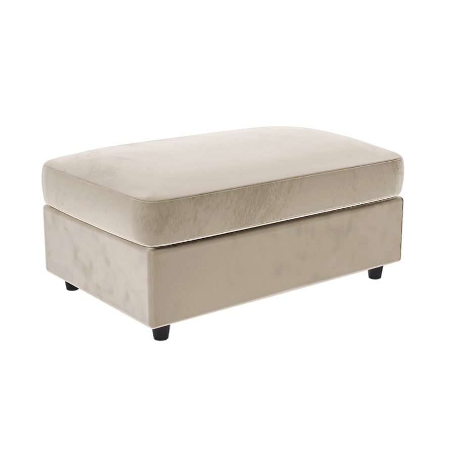 GRADE A1 - Large Mink Velvet Footstool - August