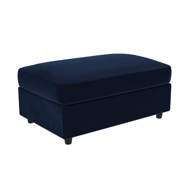 ONLY OPENED - Navy Blue Velvet Footstool - August