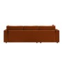 Large Burnt Orange Velvet Left Hand 4 Seater Chaise Corner Sofa - August