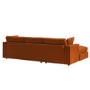 Large Burnt Orange Velvet Left Hand 4 Seater Chaise Corner Sofa - August