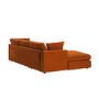 Large Burnt Orange Velvet Left Hand 4 Seater Chaise Corner Sofa - August