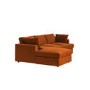 Large Burnt Orange Velvet Left Hand 4 Seater Chaise Corner Sofa - August