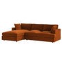 Large Burnt Orange Velvet Left Hand 4 Seater Chaise Corner Sofa - August