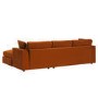 Right Hand Chaise 4 Seater Corner Sofa in Burnt Orange Velvet - August 