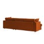 Right Hand Chaise 4 Seater Corner Sofa in Burnt Orange Velvet - August 