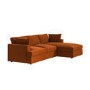 Right Hand Chaise 4 Seater Corner Sofa in Burnt Orange Velvet - August 